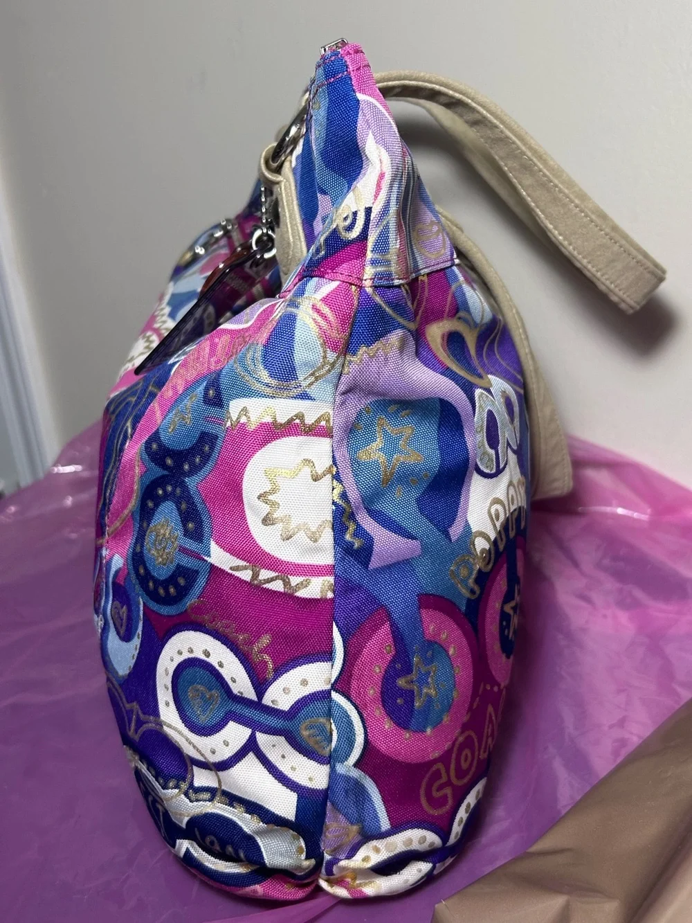 Coach Poppy Graffiti Glam (2011) Signature Print Tote